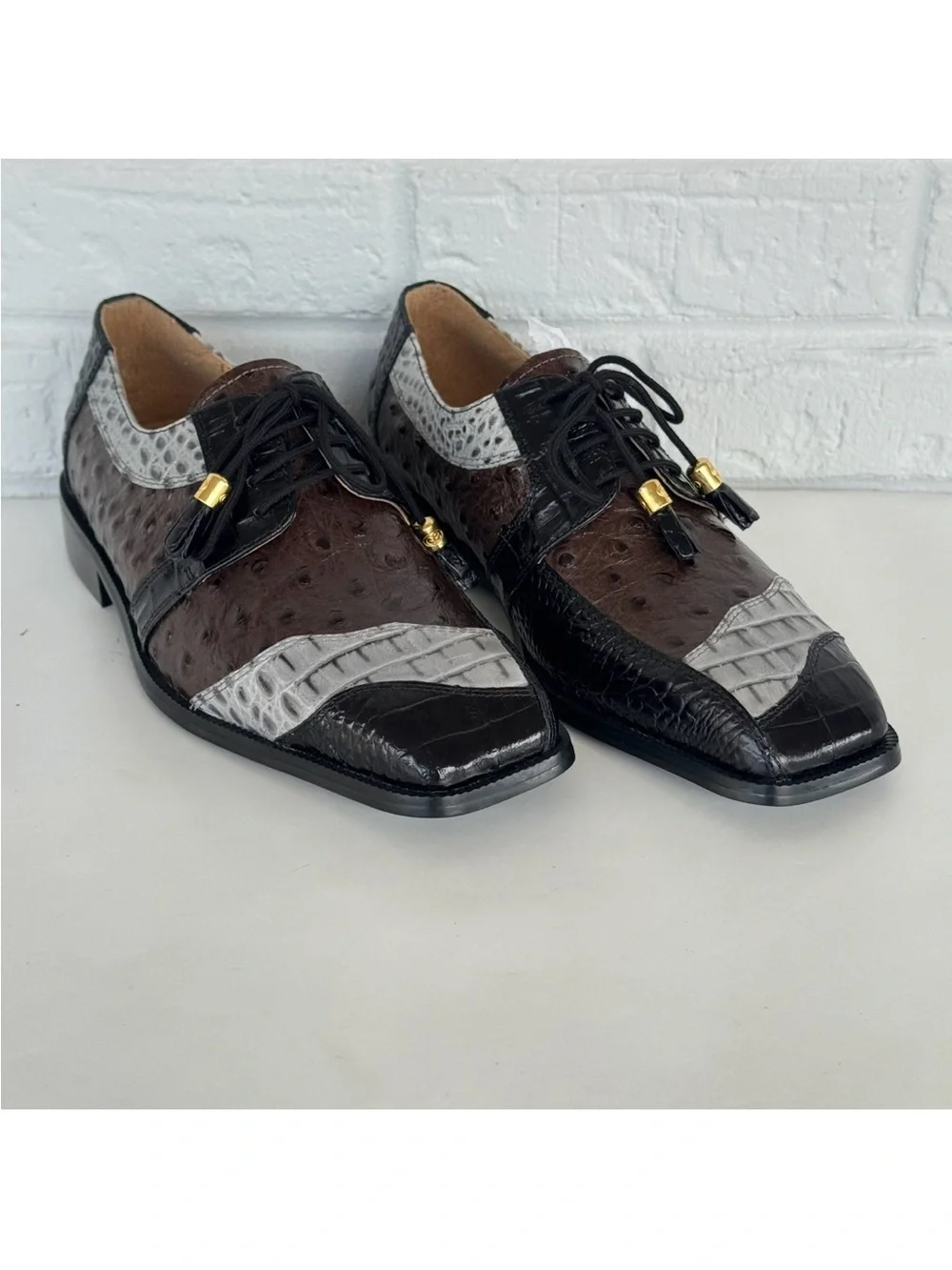 Giorgio Brutini Square Toe Alligator Print Loafers Men's 8